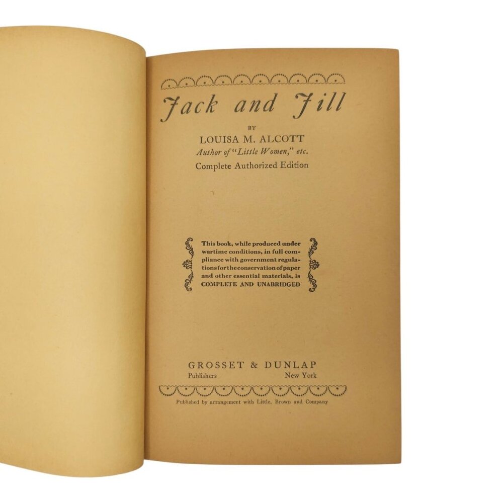 Jack and Jill by Louisa May Alcott Hardcover Dust Jacket 1928 Grosset & Dunlap - Picture 9 of 10